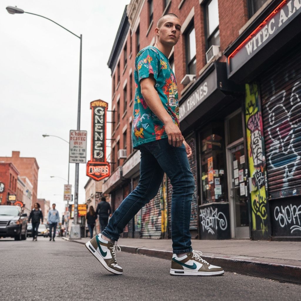 Persona usando tenis Street Mode en la ciudad